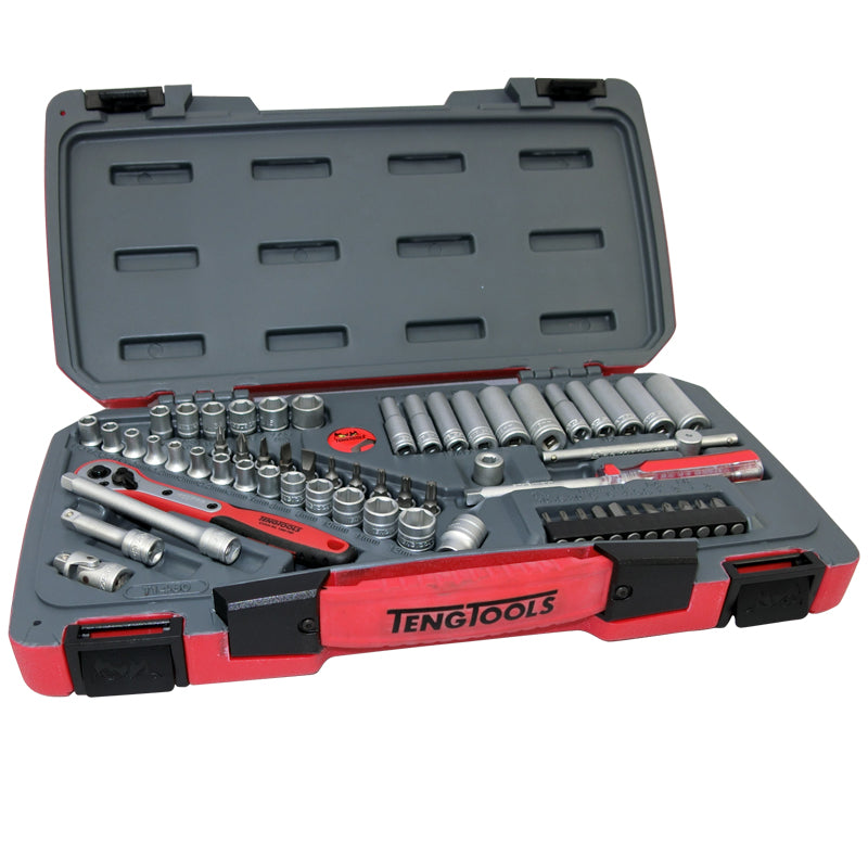 Teng Tools - 60 Piece 1/4 inch Drive Socket & Bits Tool Set T1460
