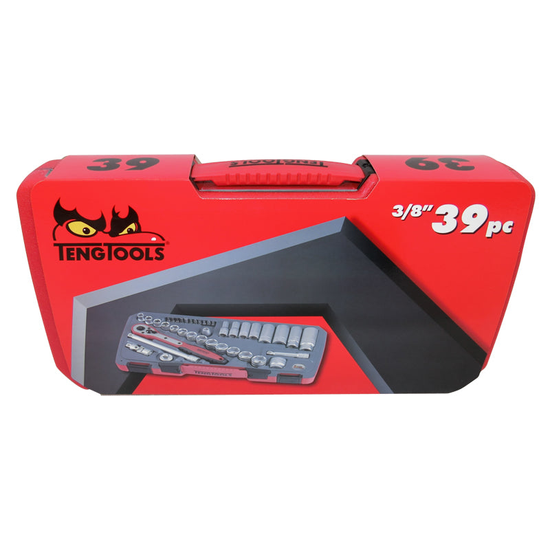 Teng Tools 39 piece 3/8 inch Metric Ratchet Socket Tool Kit Set Bits TX10-TX20 T3839