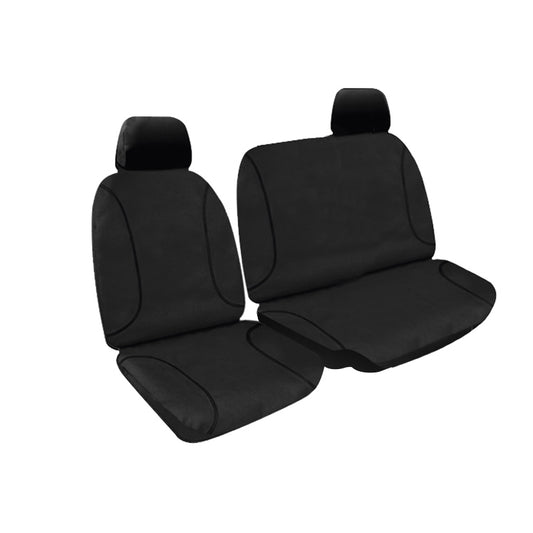 Tradies Full Canvas Seat Covers Suits Ford Ranger (PX) XL Single Cab, Bucket & 3/4 Bench 09/2011-07/2015 Black