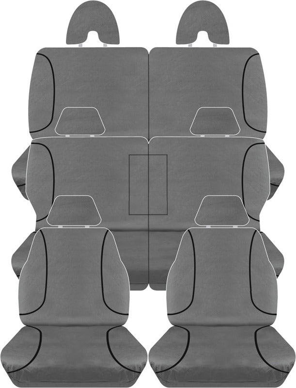 Tradies Full Canvas Seat Covers Suits Nissan Patrol GU Series ST 10/2004-2016 3 Rows PCD203CVCHA