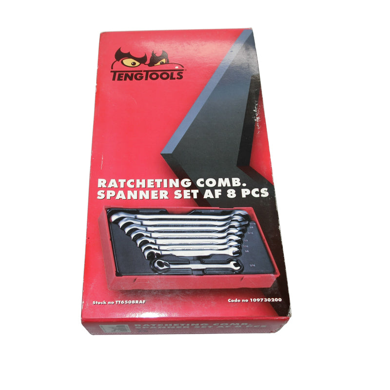 Teng Tools 8 Piece Metric Ratchet Spanner Set Kit Ratcheting TT6508R