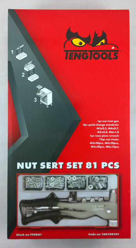 Teng Tools - 81 Piece Nut Rivet Set TC- TTNR81