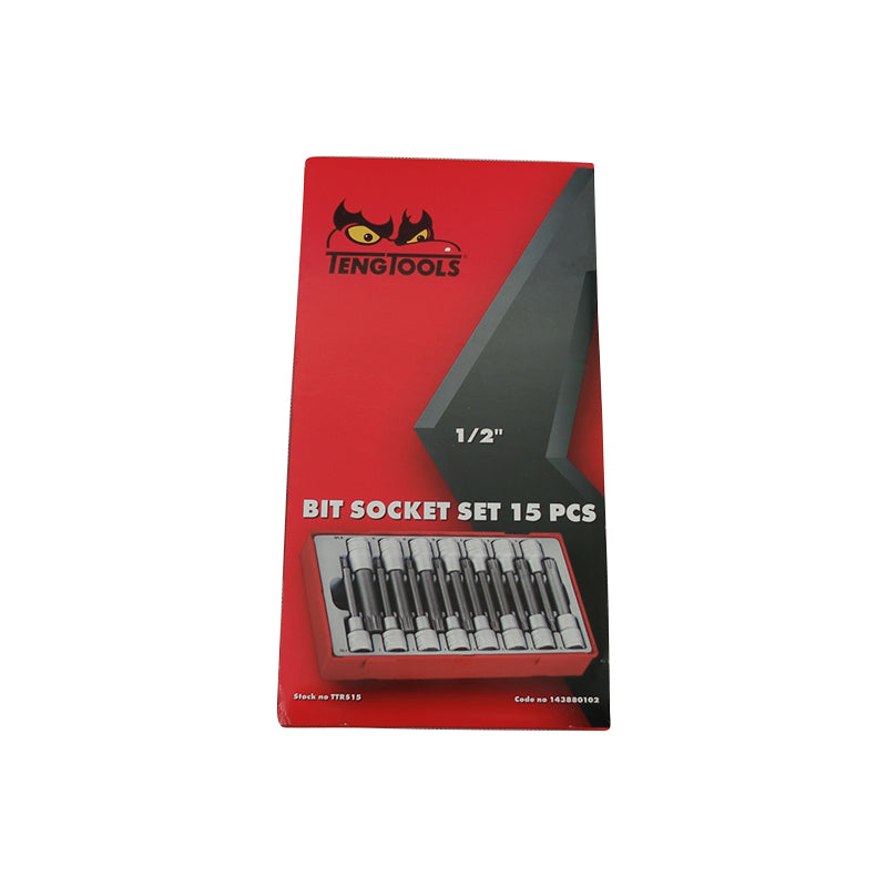 Teng Tools 15 Piece 1/2 inch Drive Ribe and XZN Spline Bit Socket Set TTRS15