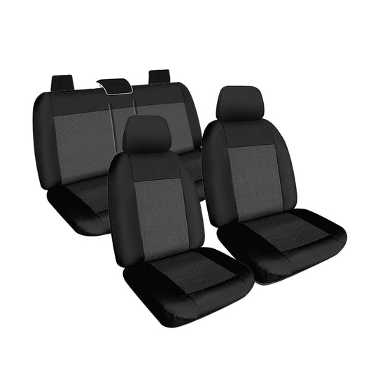 Weekender Jacquard Seat Covers Suits Holden Colorado Dual Cab (RG) 9/2014-2020 Waterproof