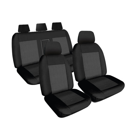 Weekender Jacquard Seat Covers Suits Mitsubishi Triton GLX/GLX+/GLS Blackline Dual Cab MQ/MR 2015-11/2023 Waterproof