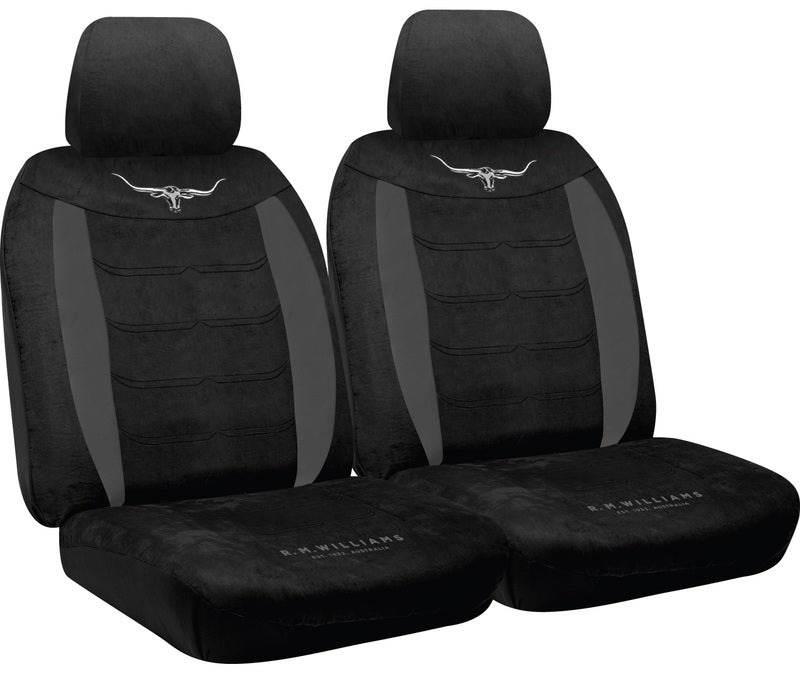 RM Williams Longhorn Black Suede Velour Seat Covers