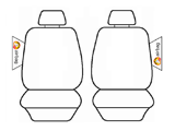 Canvas Seat Covers Set Suits Mitsubishi Triton MV GLX / GLX+ / GLS / GSR Dual Cab 12/2023-On
