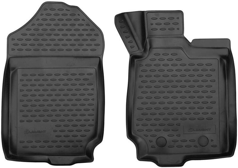 3D Custom Floor Mats Suits Foton Tunland G7 Single Cab 2023-On Rubber Front Pair Only Black