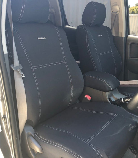 Wet Seat Black Neoprene Seat Covers suits Toyota Hilux N70 SR Dual Cab Black Edition Dual Cab Ute 9/2009-7/2015 Black with Black stitching Bundle