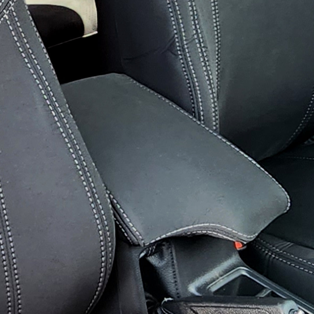 Wet Seat Black Neoprene Seat Covers suits Toyota Hilux N80 GR Sport Black Edition Dual Cab Ute 9/2015-On Black with Red stitching Bundle