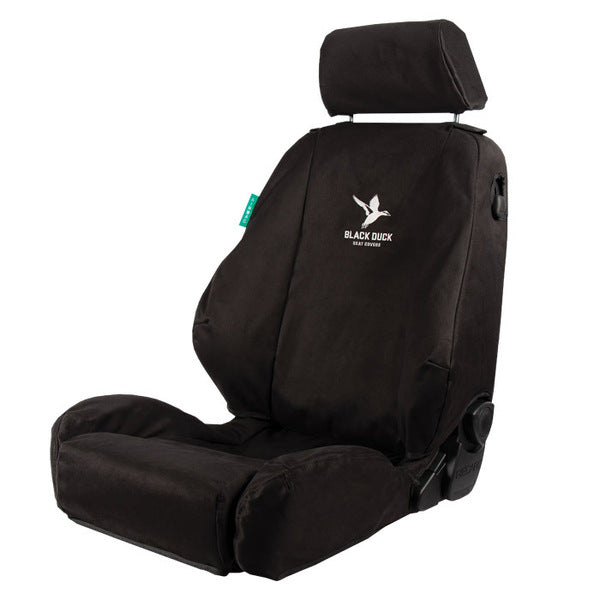 Black Duck 4Elements Seat Covers Suits Toyota Prado J120 Series VX & Grande (with Side Air Bags) 4/2003-9/2009 Black
