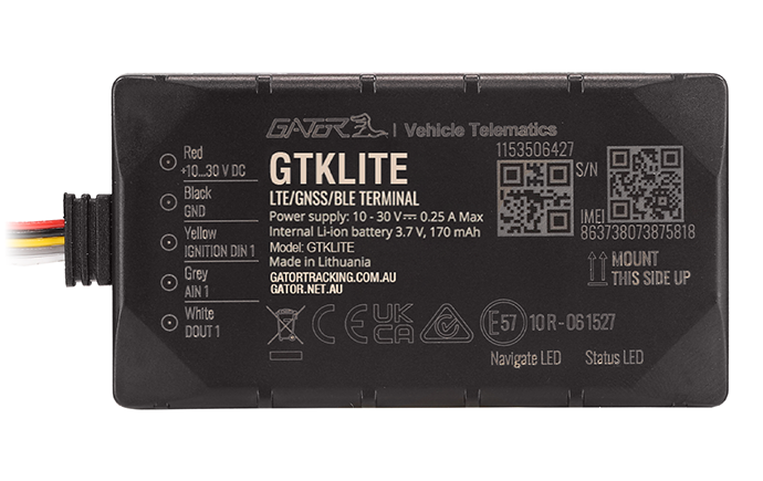 Gator Vehicle GPS 4G Tracking System 12-24V GTKLITE