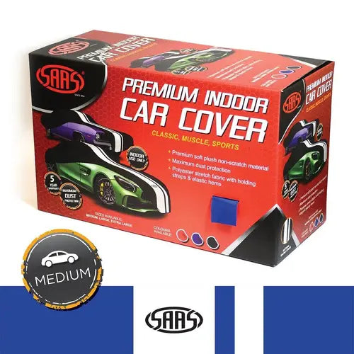 Indoor Classic Weatherproof Car Cover Medium Blue With White Stripes 4.5m SC1021
