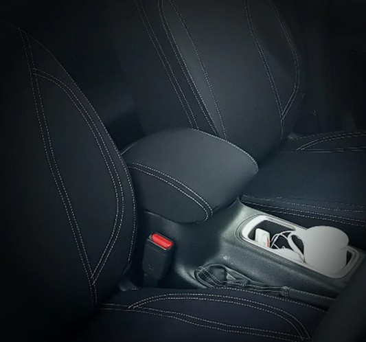Black Neoprene w/Black Stitching Console Cover Suits Isuzu MU-X Wagon 6/2021-On CC-BBLK-IS-1626CC