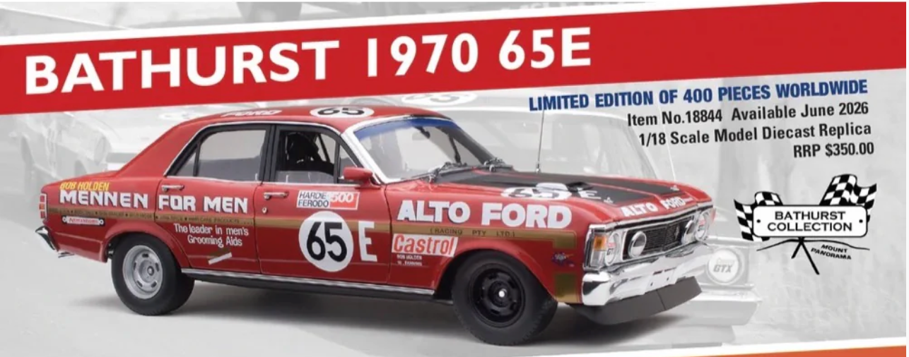 1:18 Classic Carlectables Ford XW Falcon Bathurst 1970 65E - Bob Holden/William Fanning 18844