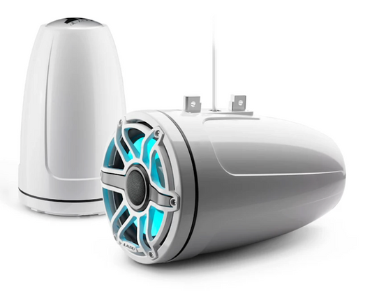 JL Audio® M6 Enclosed 8.8" Tower Speakers with LED and White Sport Grille 010-03283-00