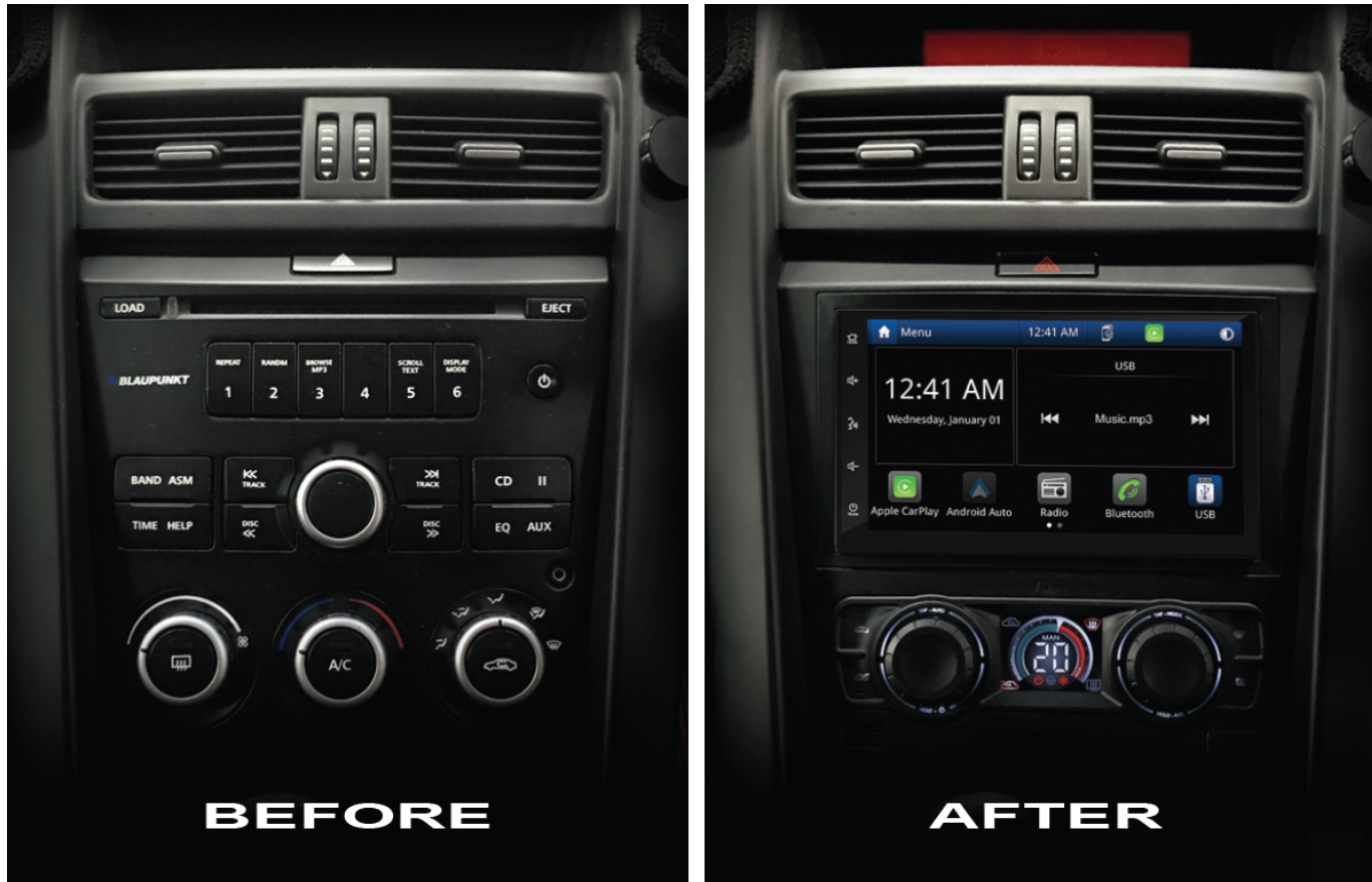 Facia Installation Kit Suits Holden Commodore VE Series 1 Single Zone FP9355BK Black