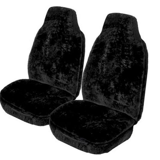 Custom Sheepskin Seat Covers Suits Toyota Hilux Single Cab 7/2015-On 22mm Black Pair