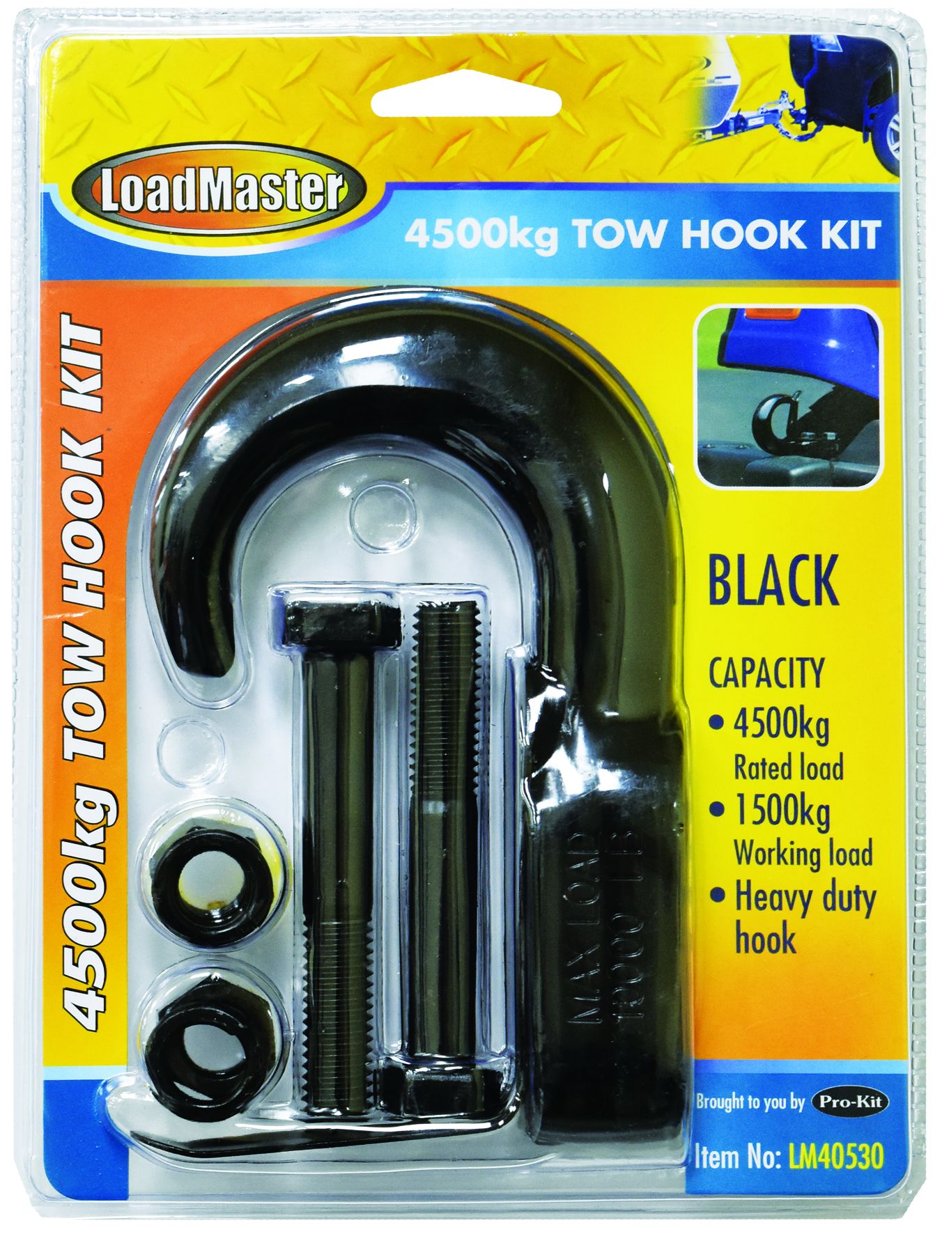 Towing Accessories: Tow Hook Kit Black 4500Kg LM40530