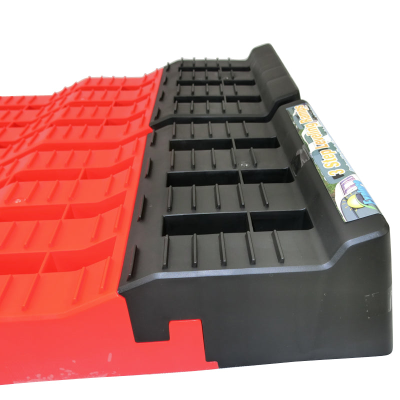 Levelling Ramp Chocks Pair 2 Piece 3 Step Tandem Axle Caravan Motorhom ...