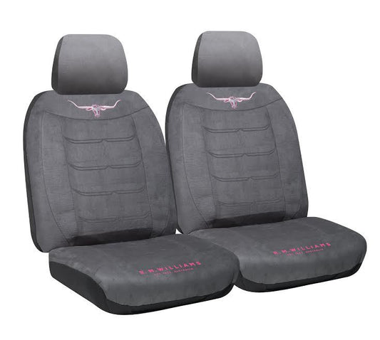 RM Williams Longhorn Jillaroo Suede Velour Seat Covers Charcoal One Pair Size 30