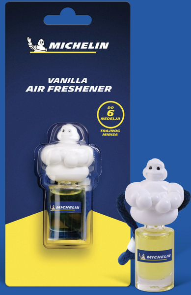 Michelin Man 3-D Bib Mini Bottle Air Freshener Vanilla Scent 31791