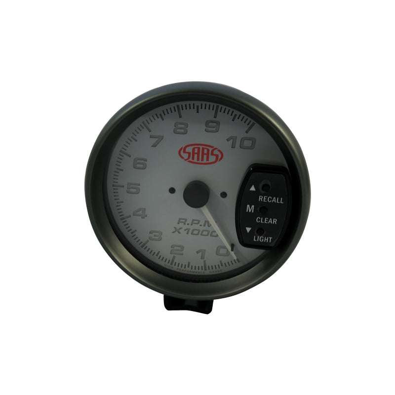 Saas 5 Inch Monster Tacho Tachometer Gauge Shift Light White 10,000 RPM SG-TAC5W