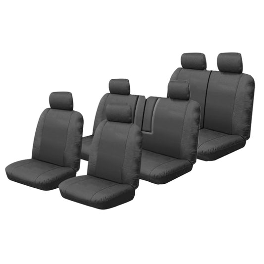 Canvas Custom Car Seat Covers Suits Nissan Patrol Wagon 10/2004-01/2013 GU 4-8 ST 3 Rows Deploy Airbag Safe