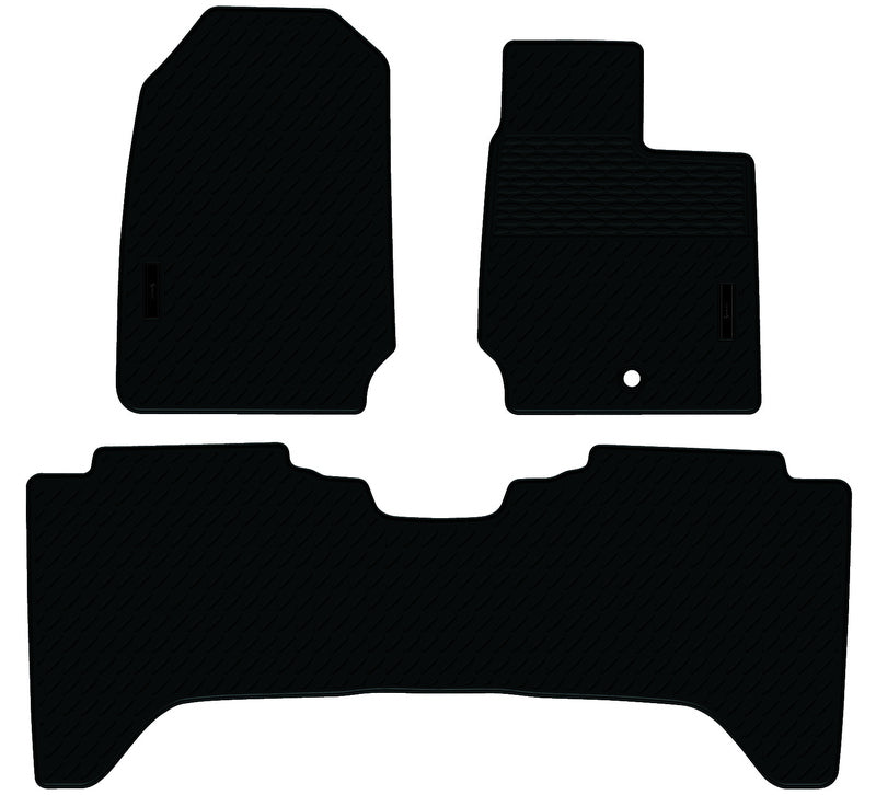 Rubber Custom Floor Mats Suits Isuzu Dmax Dual Cab SX/EX/LS-U/LS-M/LS-T 11/2013-7/2020 Front & Rear Black MRBIZ001BLK2RW