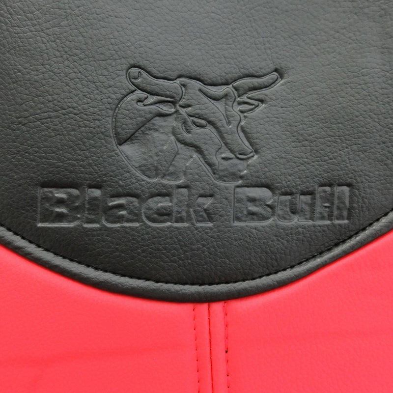 Black Bull Leather Look Seat Covers Airbag Deploy Safe - Black/Red One Pair Size 30