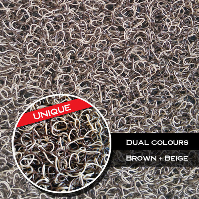 Koil Brown/Beige Floor Mats Front & Rear Rubber Composite PVC Coil