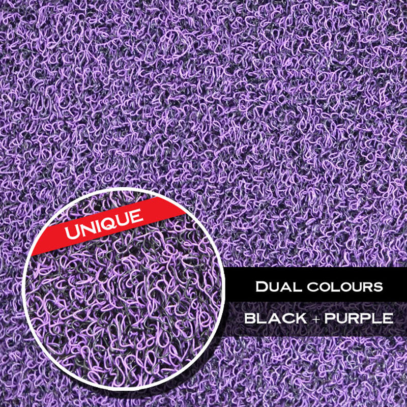 Koil Black/Purple Floor Mats Front & Rear Rubber Composite PVC Coil