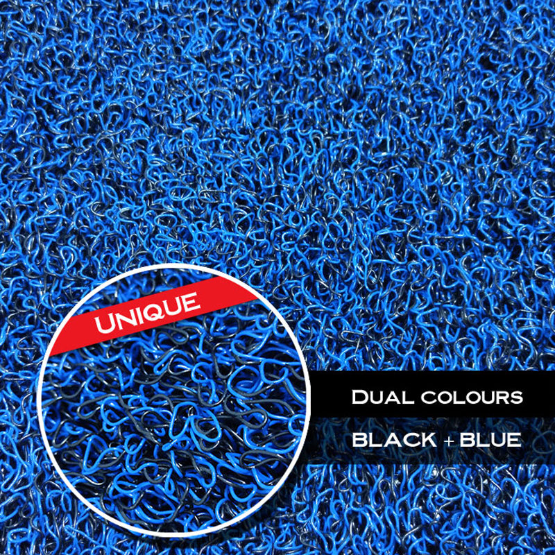 Koil Black/Blue Floor Mats Front & Rear Rubber Composite PVC Coil