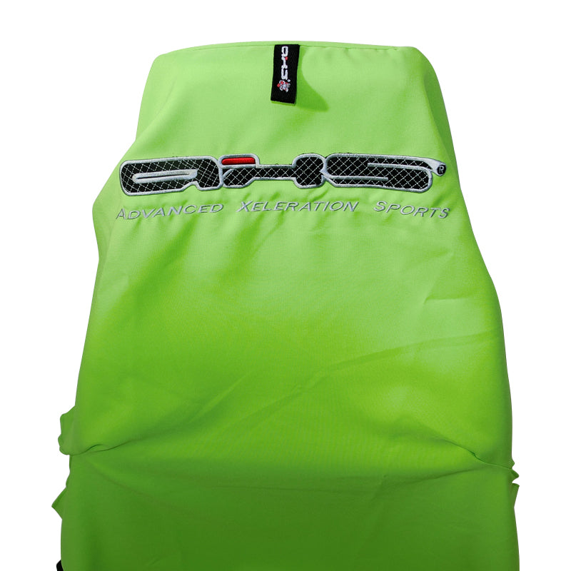 Original AXS Single Front Seat Cover - Lime Green  With Black Embroidered Logo Airbag Safe AXSLIM