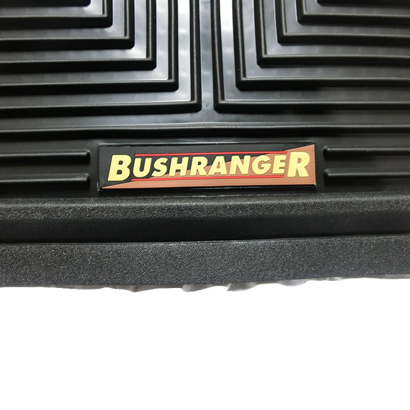 Bushranger Mudtamer Mud Tamer Solid Rubber Floor Mats Front Pair Black 91X01B