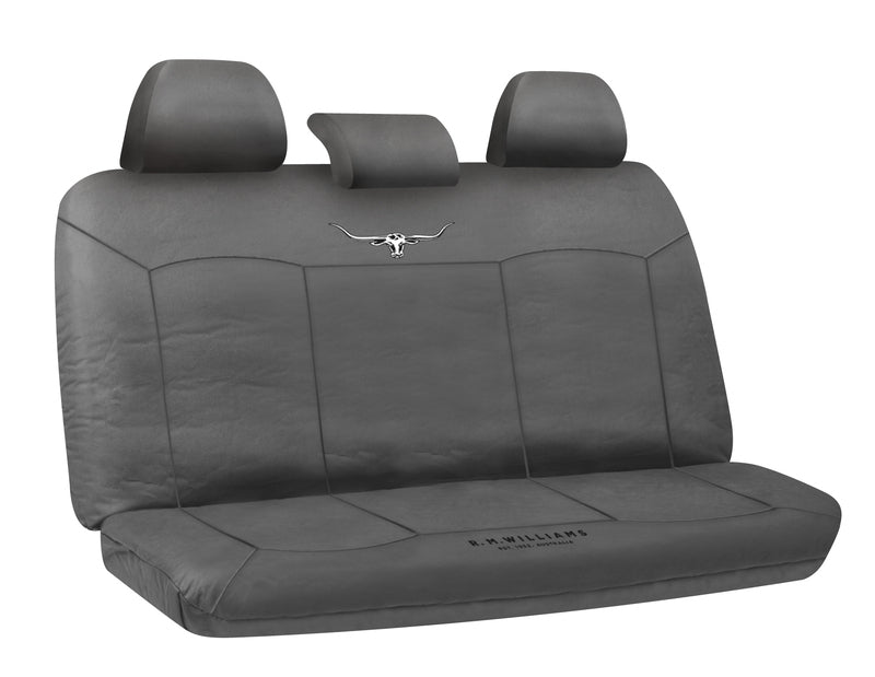 RM Williams Stockyard Canvas Waterproof Seat Covers Size 06 Rear Multi-zip Charcoal