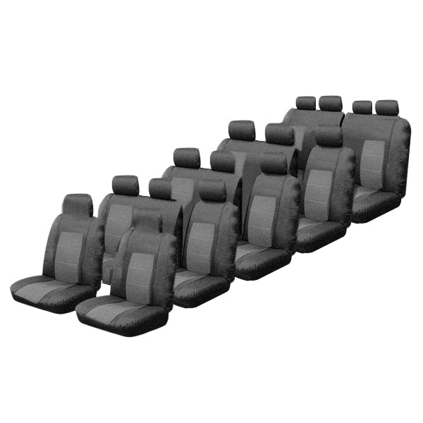 Esteem Velour Custom Made Seat Covers Toyota Hiace Commuter Bus 1984-On 5 or 6 Rows