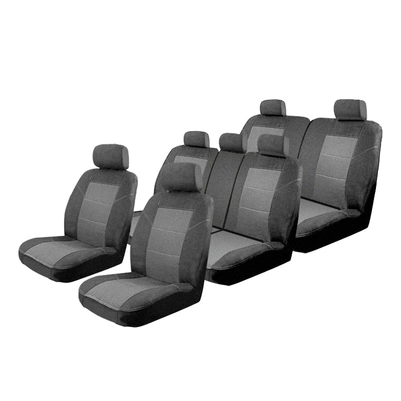 Esteem Velour Seat Covers Set Suits Toyota Prius V ZVW40R Hybrid 4 Door Wagon 5/2012-On 3 Rows