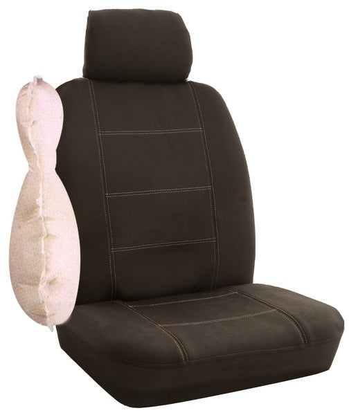 Wet N Wild Neoprene Black Seat Covers Suits Nissan Patrol Y62 ST-L/TI Wagon 2/2013-On Front Pair