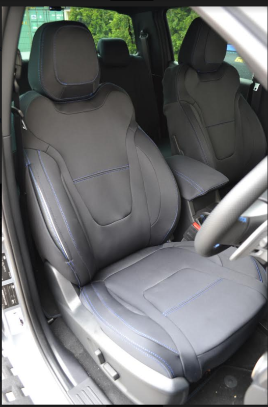 Wet Seat Black Neoprene Seat Covers Suits Ford Ranger Raptor 7/2018-On Blue Stitching