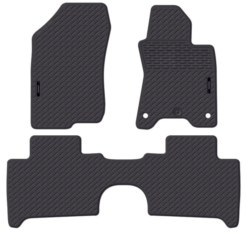 3D Custom Floor Mats Suits Nissan Navara NP300 Pick-Up D23 11/2015-On Rubber 3 Piece Front & Rear Black  EXP.ELEMENT3D3666210k
