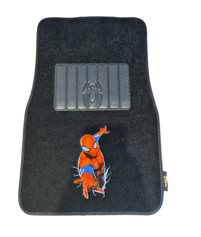 Marvel Avengers Car Floor Mats Black Set of 4 Spider Man AVECMSPI ...