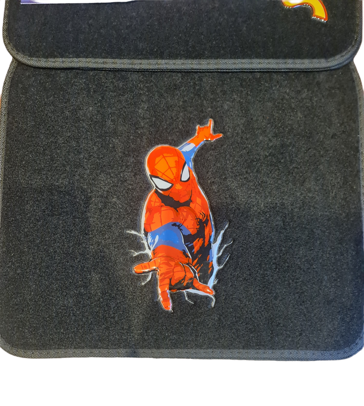 Marvel Avengers Car Floor Mats Black Set of 4 Spider Man AVECMSPI ...