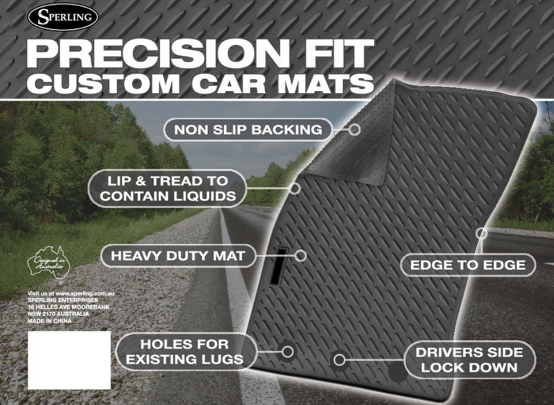 Rubber Custom Floor Mats suits Toyota Corolla Hatch Ascent/SX/ZR/Hybrid 10/2012-8/2018 Front & Rear Black MRBTY005BLK2RW