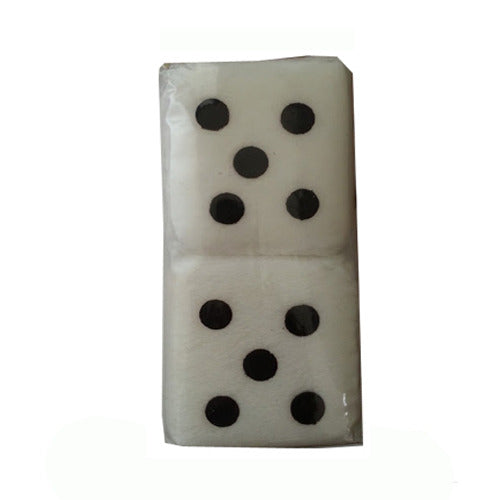 Dice Fluffy White One Pair