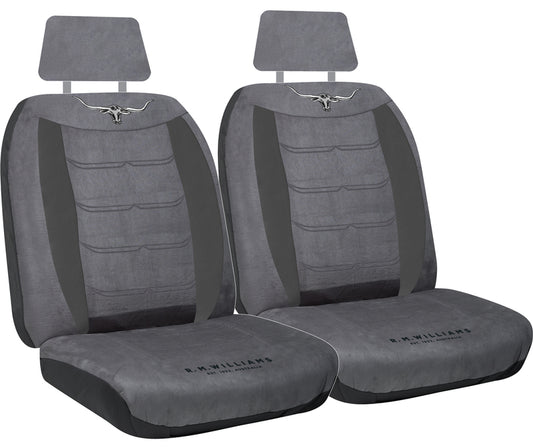 RM Williams Longhorn Charcoal Grey Suede Velour Seat Covers Rmw