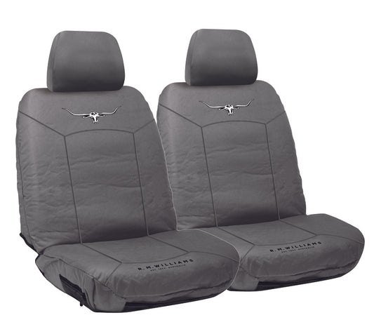 RM Williams Stockyard Canvas Waterproof Car Seat Covers Size 30 Charcoal