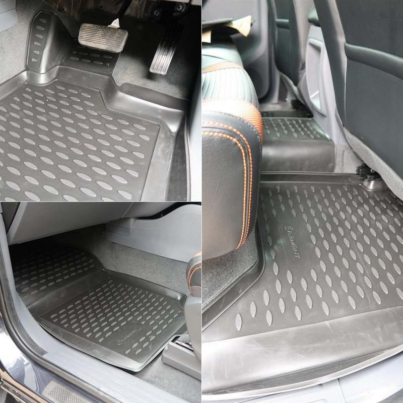 3D Rubber Floor Mats Suits Nissan NP300 2016-On Manual Dual Cab 2 Piece EXP.ELEMENT3666210kf