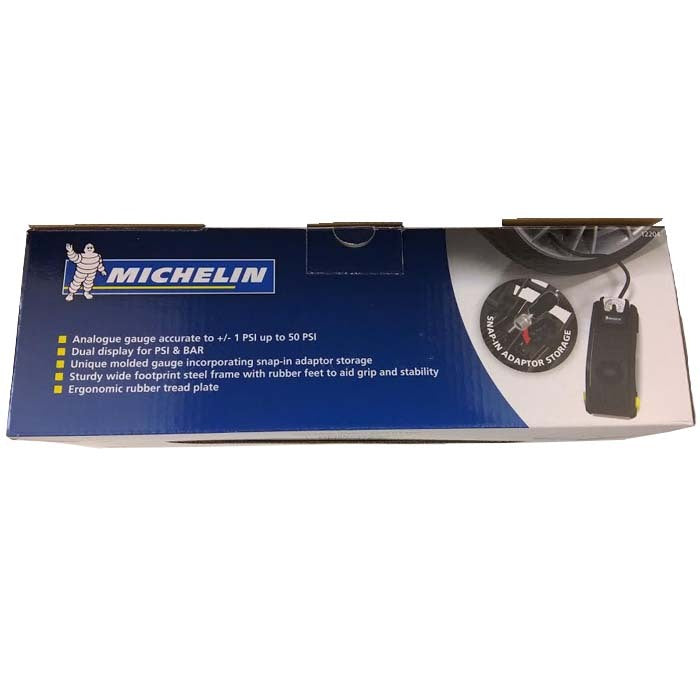 Michelin Single Barrel Foot / Tyre Pump With Analogue Gauge 12204