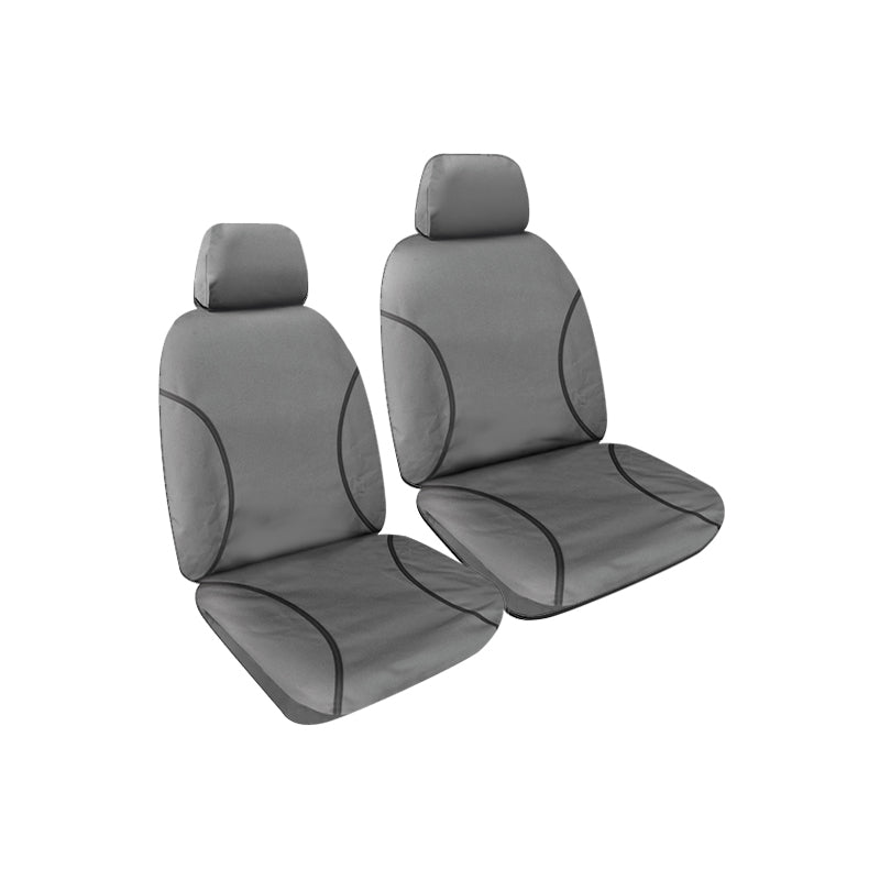 Tradies Full Canvas Seat Covers Suits Mitsubishi Triton (MQ/MR) GLX Club Cab 4/2015-On Grey